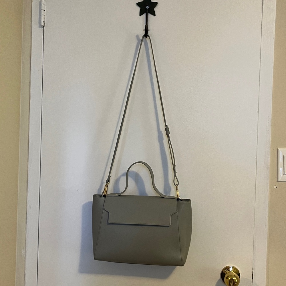 Aurora London Top-Handle Crossbody Handbag, Genuine Saffiano Leather.